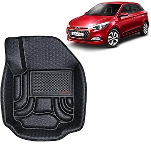 oto2eye car floor mat 45d compatible for hyundai elite i20 2014 to 2017 all model 100 waterproof tray shape set of 3 pieces top notch pvc 45d foot mats washable 1 year warranty