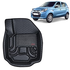 oto2eye car floor mat 45d compatible for maruti suzuki alto 800 2012 to 2026 all model 100 waterproof tray shape set of 3 pieces top notch pvc 45d foot mats washable 1 year warranty