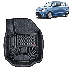 oto2eye car floor mat 45d compatible for maruti suzuki wagon r 2019 onwards all model 100 waterproof tray shape set of 3 pieces top notch pvc 45d foot mats washable 1 year warranty