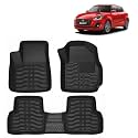 OTO2EYE Car Floor Mat 4.5D Compatible for Maruti Suzuki Swift (2018 to 2020) All Model, 100% Waterproof Tray Shape, Set of 3 Pieces, Top Notch PVC 4.5D Foot Mat, Washable, 1 Year Warranty