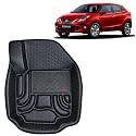 OTO2EYE Car Floor Mat 4.5D Compatible for Toyota Glanza (2019 to 2021) All Model, 100% Waterproof Tray Shape, Set of 3 Pieces, Top Notch PVC 4.5D Foot Mats, Washable, 1 Year Warranty