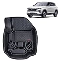 OTO2EYE Car Floor Mat 4.5D Compatible for Hyundai Creta (2020 to 2023) All Model, 100% Waterproof Tray Shape, Set of 3 Pieces, Top Notch PVC 4.5D Foot Mats, Washable, 1 Year Warranty