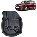OTO2EYE Car Floor Mat 4.5D Compatible for Kia Seltos (2023 to 2025) All Model, 100% Waterproof Tray Shape, Set of 3 Pieces, Top Notch PVC 4.5D Foot Mats, Washable, 1 Year Warranty