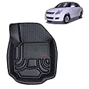 OTO2EYE Car Floor Mat 4.5D Compatible for Maruti Suzuki Swift Dzire (2008 to 2012) All Model, 100% Waterproof Tray Shape, Set of 3 Pieces, Top Notch PVC 4.5D Foot Mats, Washable, 1 Year Warranty