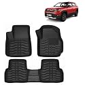 OTO2EYE Car Floor Mat 4.5D Compatible for Maruti Suzuki Brezza (2022 Onwards) All Model, 100% Waterproof Tray Shape, Set of 3 Pieces, Top Notch PVC 4.5D Foot Mats, Washable, 1 Year Warranty