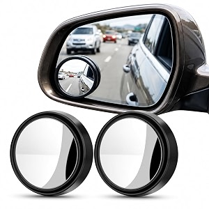oto2eye framed car glass blind spot mirror hd 360 rotating mirror rear view convex mirror parking mirror for car mirror accessories suitable all cars and bikes round 2-pcs