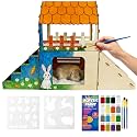 OtterPets XL Bunny Hideout, Rabbit Castle with Fleece Mats & DIY Paint Kit