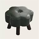 Ottoman, Upholstered Foo Rest, Modern Footstool, Shoe Changing Stool, Wood Step Stool for Living Room, Bedroom, Entryway(Green)