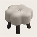 Ottoman, Upholstered Foo Rest, Modern Footstool, Shoe Changing Stool, Wood Step Stool for Living Room, Bedroom, Entryway(Gray)