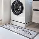 Ottomanson 20" x 53" Laundry Room Rug - Non-Slip Mat for Laundry &amp; Mudroom - Durable, Stain-Resistant, and Easy to Clean - Perfect for High-Traffic Areas - Runner Rug for Entryway Bathroom, Gray