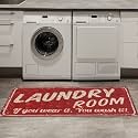 Ottomanson 20" x 59" Laundry Room Rug - Non-Slip Mat for Laundry &amp; Mudroom - Durable, Stain-Resistant, and Easy to Clean - Perfect for High-Traffic Areas - Runner Rug for Entryway Bathroom, Red