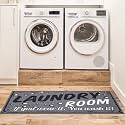 Ottomanson 20" x 59" Laundry Room Rug - Non-Slip Mat for Laundry &amp; Mudroom - Durable, Stain-Resistant, and Easy to Clean - Perfect for High-Traffic Areas - Runner Rug for Entryway Bathroom, Gray