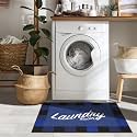 Ottomanson 26" x 35" Laundry Room Rug - Non-Slip Mat for Laundry &amp; Mudroom - Durable, Stain-Resistant, and Easy to Clean - Perfect for High-Traffic Areas - Runner Rug for Entryway Bathroom, Navy