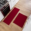Ottomanson Kitchen Rug Set of 2 – 24x60/24x36 Non-Slip Runner and Doormat
