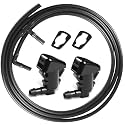 OTUAYAUTO 7T4Z-17603-A Windshield Wiper Nozzle Fluid Hose Kit Replacement for Ford 2007-2014 Edge, 2011-2014 Lincoln MKX Washer Fluid Nozzles Jet &amp; Durable Rubber Hose, Replaces BT4Z-17603-A