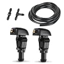 OTUAYAUTO Front Windshield Washer Nozzles Kit Replacement for 2004-2013 Ford F150 Wiper Nozzle Jet &amp; Fluid Hose, Replaces OEM 3W7Z-17603-AA, 3W7Z17603AA