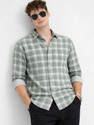 OTUS Men Checkered Casual Green Shirt