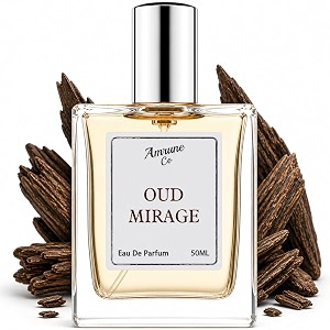 oud mirage 50ml edp for men  luxury woody amber oud perfume  intense long lasting incense fragrance spray  travel size gift
