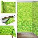 Oudain 54 Inch x 100 ft Meadow Green Grass Tablecloth Roll with Cutter Box