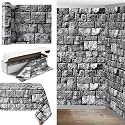 Oudain 54 Inch x 100 ft Stone Wall Tablecloth Roll with Cutter Box