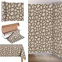 Oudain 54 Inch x 100 ft Cobblestone Rock Stone Tablecloth Roll Cutter Box