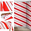 Oudain 54 Inch x 100 ft Red and White Striped Tablecloth Roll Cutter Box