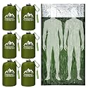 Oudain 6 Pcs XL Emergency Sleeping Bag Waterproof Bivy Sack Whistle