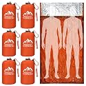 Oudain 6 Pcs XL Emergency Sleeping Bag Waterproof Bivy Sack Whistle