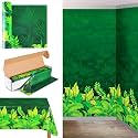 Oudain Rainforest VBS Plastic Tablecloth Roll Cutter Box,Green Leaves