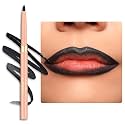 Oulac Black Lip Liner Pencil, 2in1 Retractable Makup Crayon for Lipliner and Eyeliner, Highly Pigmented, Smooth, Long Lasting and Waterproof Formula, Vegan Beauty, 01 Noir