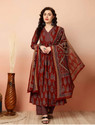 Oumad Printed Kurta Palazzo Dupatta Set