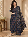 Oumad Printed Kurta Palazzo Dupatta Set