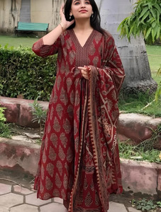 Oumad Printed Kurta Trouser Pant Dupatta