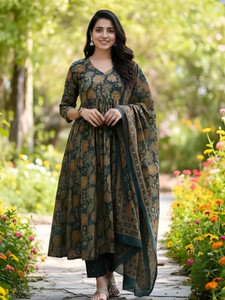 Oumad Printed Kurta Trouser Pant Dupatta