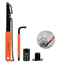 Oumers Bike Cassette Removal Tool with Chain Whip and Auxiliary Wrench Bicycle Sprocket Removal Tools, Bicycle Cassette Lock Ring Removal Freewheel Remover Wrench Sprocket Remover
