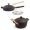 Our Place Cookware Duo, 7-Piece Ceramic Nonstick Cookware Set with Strainer