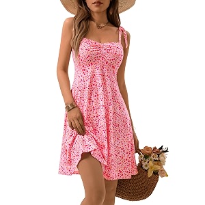 OURIN Womens Spring Sweetheart Neckline Tie Strap