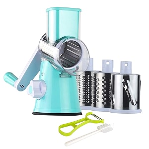 ourokhome round mandoline slicer grinder - rotary cheese grater for walnuts vegetable potato blue