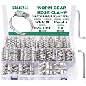 OURU 175PCS Hose Clamps Assortment Kit, Adjustable 1/4"-2"(6-51mm), 8 Sizes