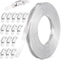 OURU 30FT Hose Clamps 304 Stainless Steel,DIY Metal Strap with 15 Fasteners