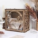 OurWarm Wedding Card Box with Clear Window, Wooden Card Box for Party Decor