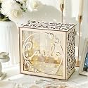 OurWarm Wedding Card Box with LED String Lights, Wooden Card Box for Party