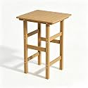 Outdoor Bar Table, HDPE High Top Patio Bistro Slatted Table, Teak
