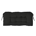 Outdoor Bench Cushion 44x22x4 Inch with Ties Loveseat Pads, Black