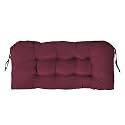Outdoor Bench Cushion 44x22x4 Inch with Ties Loveseat Pads, Beaujolais