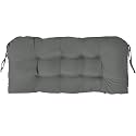 Outdoor Bench Cushion 44x22x4 Inch with Ties Loveseat Pads, Dark Grey