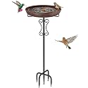 Outdoor Bird Bath, 40 Inch Birdbath for Garden Decor, Bronze