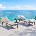Outdoor Chaise Lounge Chair Set of 2, Grey