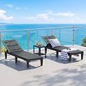 Outdoor Chaise Lounge Chair Set of 2, Black