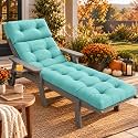 Outdoor Chaise Lounge Cushion, 74.4 x 22, Cotton Fill, Lake Blue